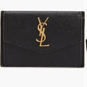 Saint Laurent Uptown Pebbled Card Case